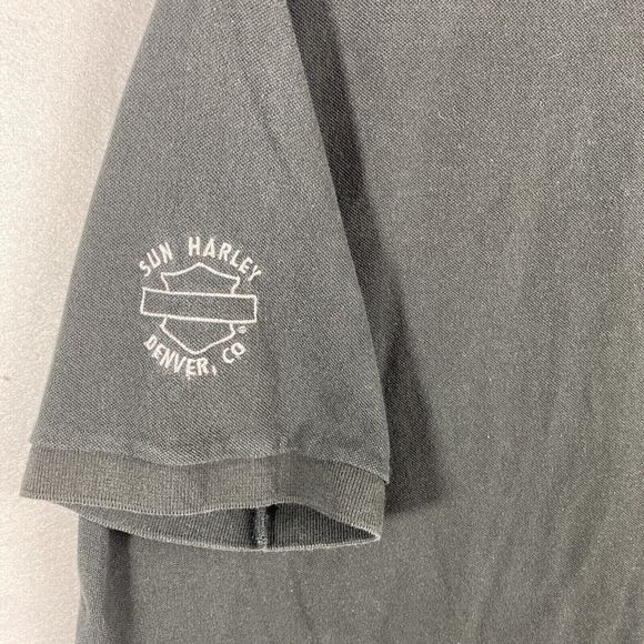 Harley Davidson Cycles Polo Shirt Mens XL Black Knit Logo Biker Motorcycle Denve - Picture 11 of 11